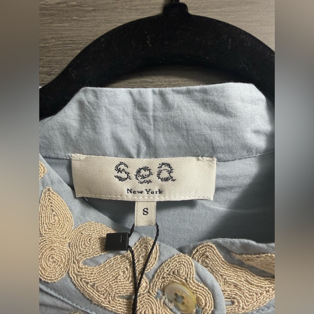 NWT Sea Alexandra Embroidered Bubble Sleeve Tunic Dress, S - Picture 5 of 10